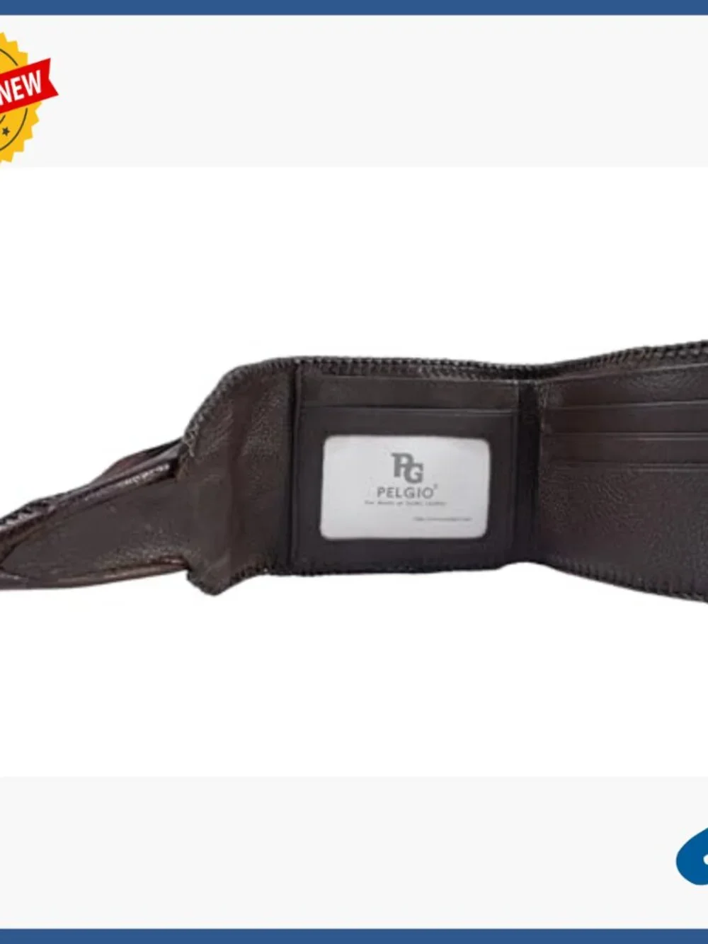 Genuine Crocodile Leather Bifold Wallet with 4 Card Slots and ID Window